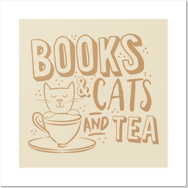 Books and cats and tea Wall Art by jazzydevil